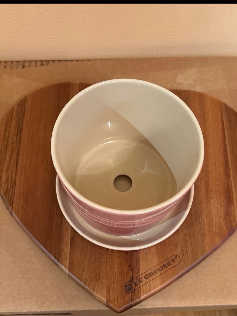 Le Creuset Rose Quartz Glazed Stoneware Herb Planter with Tray - Picture 7 of 8